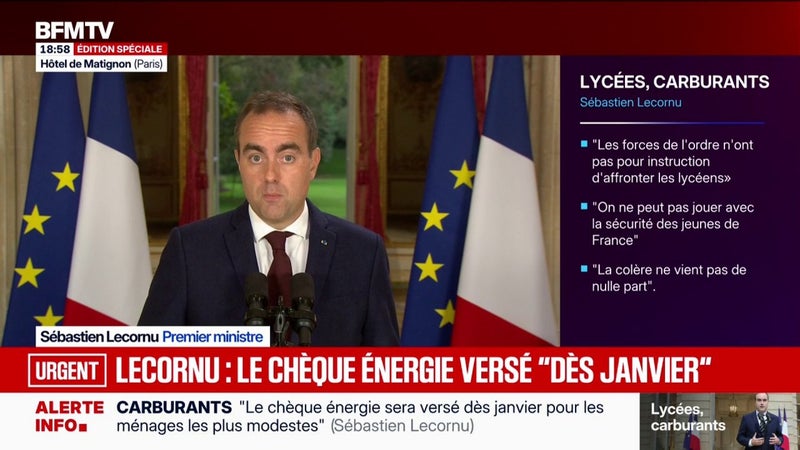 "10 millions de barils de gazole issus de nos stocks" seront mis à la disposition des distributeurs pour une baisse de "12 à 18 centimes par litre de gazole", annonce Sébastien Lecornu