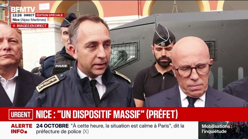 24 octobre: "Un dispositif massif dans le centre de Nice" après ce qu'il s'est passé la semaine dernière", annonce Jean-Marie Girier, préfet des Alpes-Maritimes