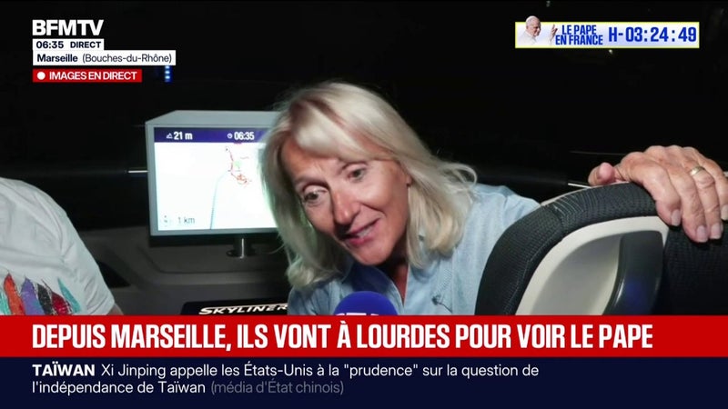 "Un instant merveilleux", confie Marie qui se rend à Lourdes depuis Marseille pour voir le pape