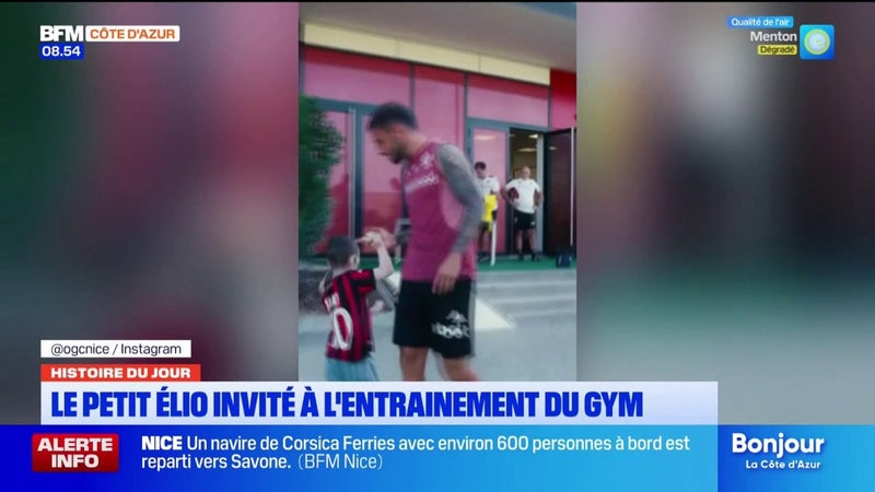 Elio, le petit Niçois qui avait ému les internautes, invité à l'entraînement du Gym ce mardi