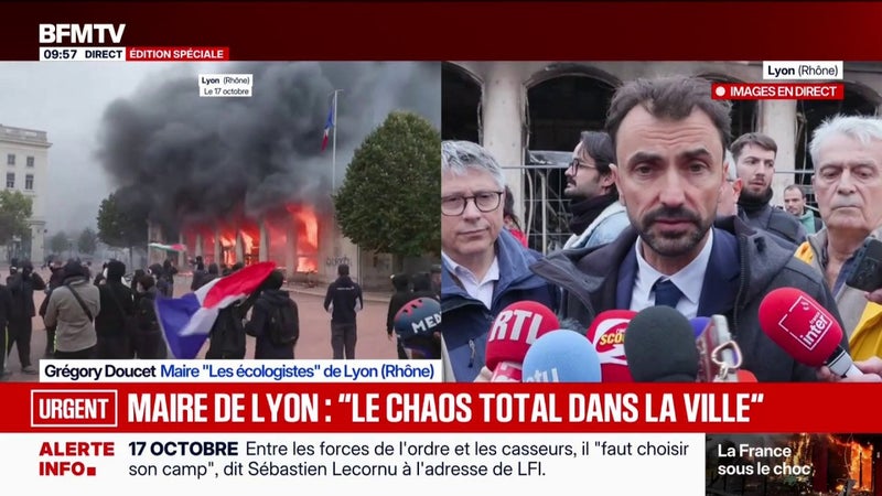 "J'ai craint pour la vie d'un certain nombre de personnes", témoigne Grégory Doucet, maire Écologiste de Lyon