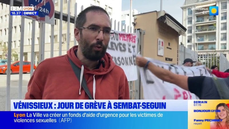 Vénissieux : grève au Lycée Sembat Seguin, les enseignants rassemblés devant le rectorat 
