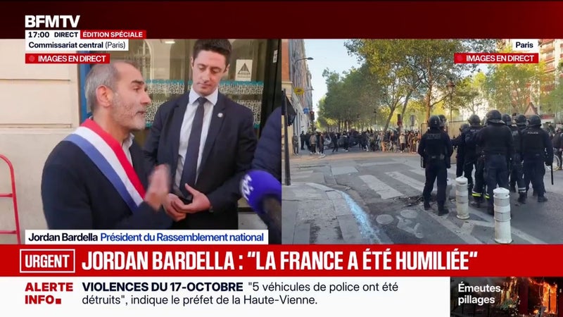 "Vous vous frottez les mains de cette situation": Pouria Amirshahi, député Écologiste et Social, interpelle le président du RN Jordan Bardella, au sujet des violences du 17 octobre