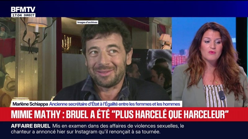 Patrick Bruel: "On est revenu 20 ans en arrière", réagit Marlène Schiappa après les propos de Mimie Mathy, qui affirme que le chanteur a été "plus harcelé que harceleur"