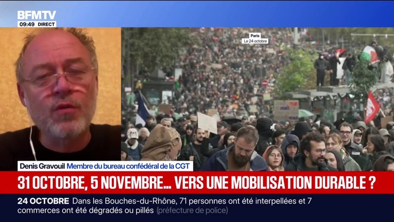 "Le 5 novembre il faut que tout le monde se mette en grève", déclare Denis Gravouil, membre du bureau confédéral de la CGT