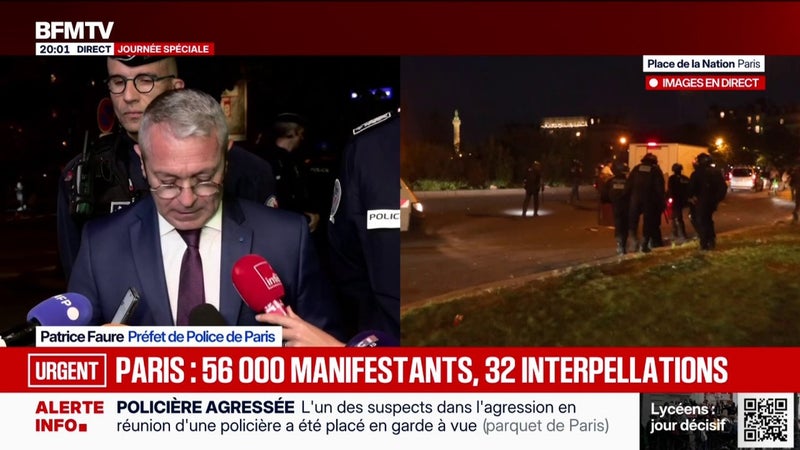 Participants, interpellations, blessés... Le préfet de police de Paris communique les chiffres de la mobilisation lycéenne dans la capitale
