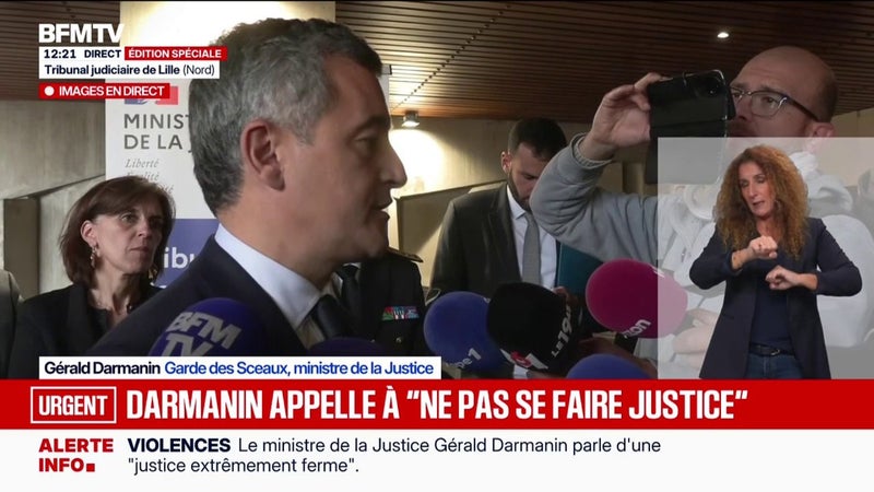 Gérald Darmanin, ministre de la Justice: "Partout sur le territoire national, des organisations d'ultragauche, d'extrême gauche, se sont manifestement, je mets du conditionnel, organisées pour pouvoir atteindre l'autorité de l'État"