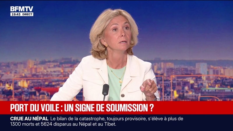 Proposition du RN d'interdire le port du voile dans l'espace public: "Je suis contre cette mesure", déclare Valérie Pécresse (LR)