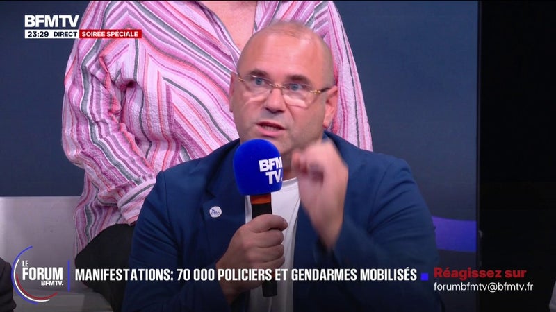 FORUM BFMTV – Manifestations: "Pourquoi mobiliser systématiquement l’ensemble des forces de l’ordre ?", interroge Axel Ronde, président et porte-parole du syndicat de police CFTC