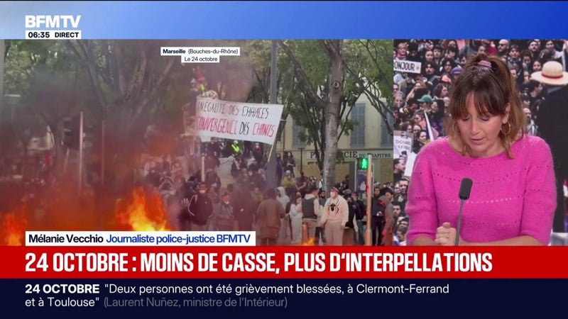 Manifestations du 24 octobre: moins de violences et un nombre d'interpellations en baisse par rapport au 17 octobre