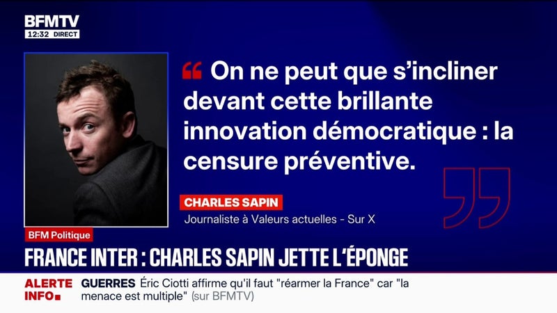 “C’est une honte pour le service public”: Éric Ciotti souhaite que “la ministre de la Culture demande la démission de la direction de Radio France” après le retrait de Charles Sapin