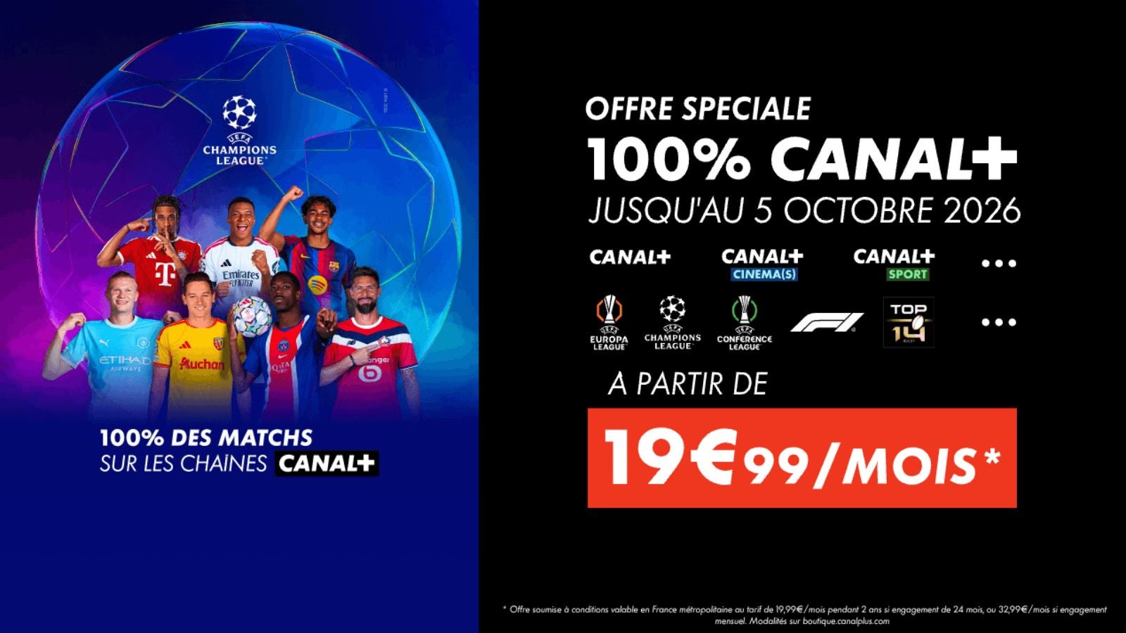 Watch 100% of the UEFA Champions League Live on Canal+