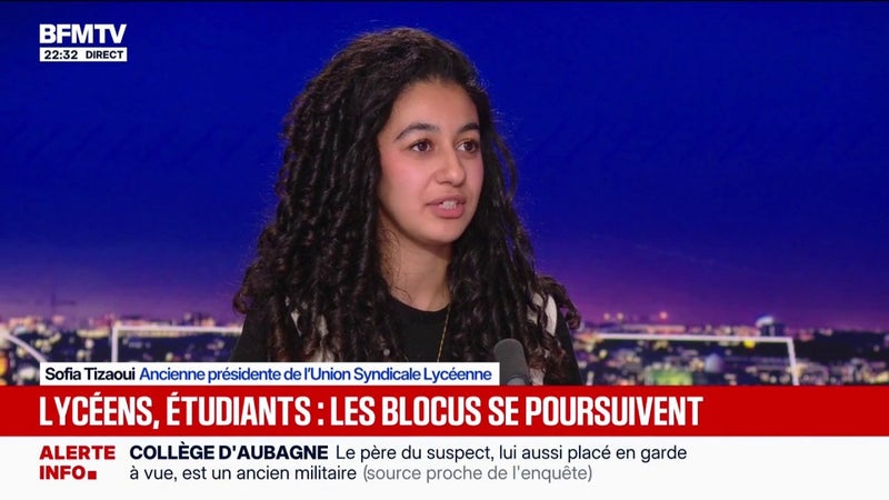 Mobilisation lycéenne: "Les vacances scolaires vont être décisives", explique Sofia Tizaoui, ancienne présidente de l'Union Syndicale Lycéenne