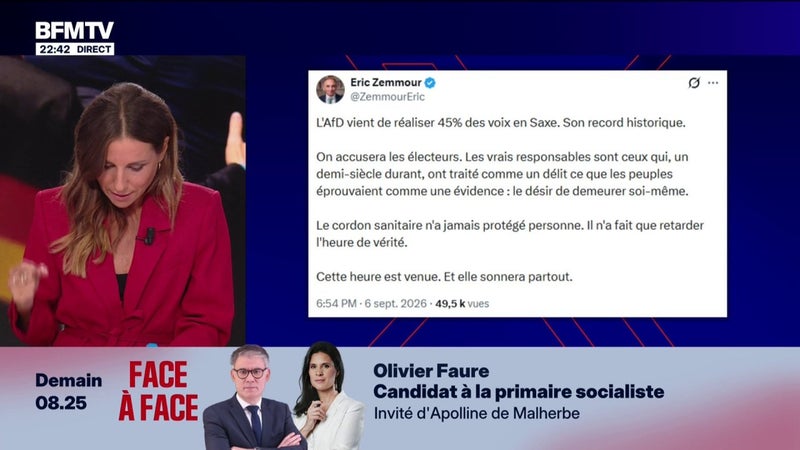 Percée historique de l'extrême droite en Allemagne: la réaction des politiques en France