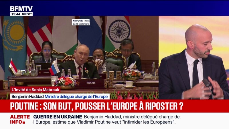 Réduire les aides à l'Ukraine, "ce serait aller contre les intérêts de la France", estime Benjamin Haddad, ministre délégué chargé de l'Europe