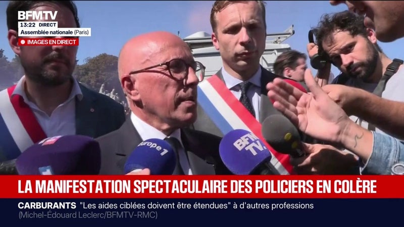 Manifestation des policiers: "La sécurité n'a jamais été une priorité pour le président de la République", juge Éric Ciotti