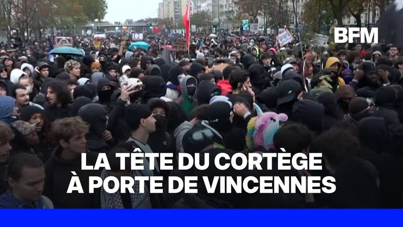 Manifestation du 24 octobre: la tête du cortège parisien est arrivée à Porte de Vincennes dans le calme