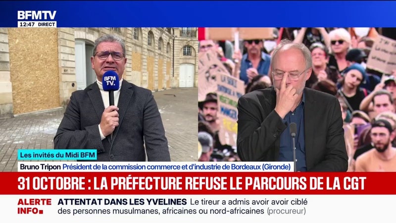 "Je ne vois pas l'importance de manifester dans un centre-ville", déclare Bruno Tripon (Chambre de commerce et d'industrie de Bordeaux)