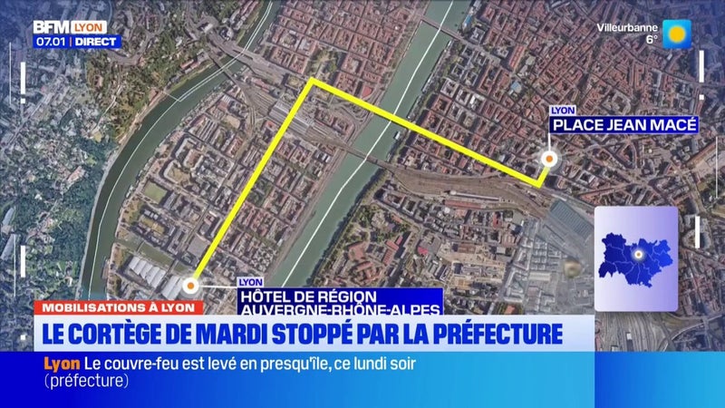 Mobilisation à Lyon du 27 octobre : le cortège stoppé par la Préfecture