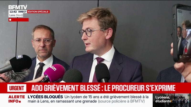 Lycéen grièvement blessé par une grenade: "Il a vu sa main être arrachée" mais "ses jours ne sont pas en danger", explique le procureur de la République de Béthune