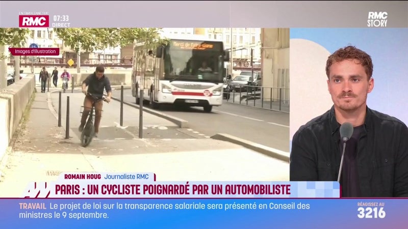 Paris : Un cycliste poignardé par un automobiliste
