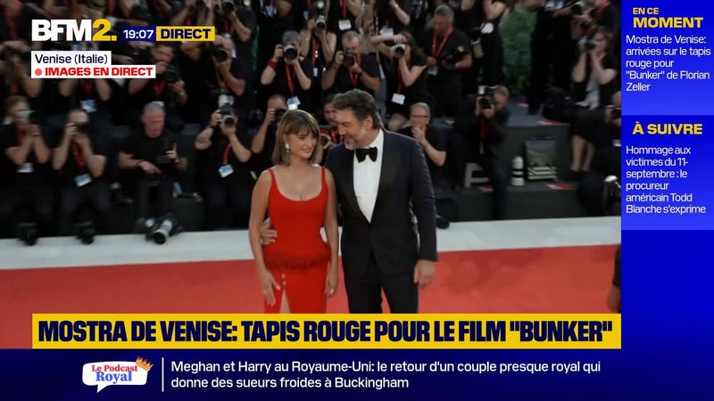 Mostra de Venise: le couple Javier Bardem et Penélope Cruz sur le tapis rouge du film "Bunker"