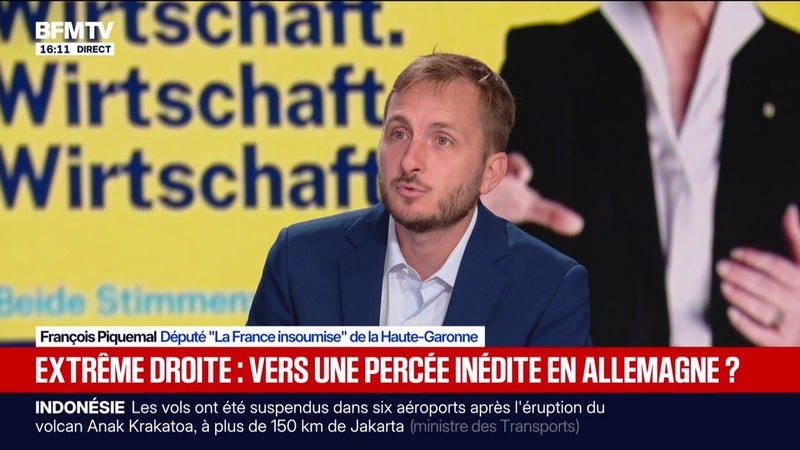 Élections en Allemagne: "Le fait que l'AfD soit aux portes du pouvoir est dommageable", affirme François Piquemal, député "La France insoumise" de la Haute-Garonne