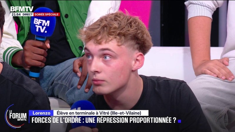 FORUM BFMTV - Crise lycéenne: pour Lorenzo, élève en terminale, les casseurs "pourrissent le mouvement"