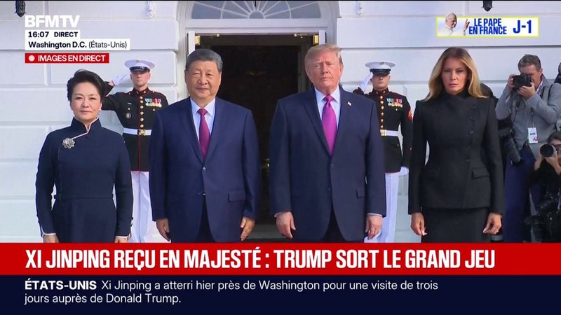 En visite à Washington, Xi Jinping accueilli à la Maison Blanche par Donald Trump