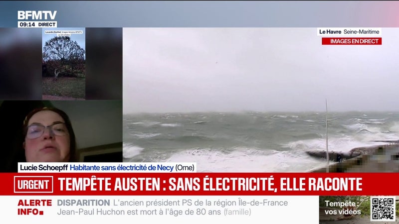 Tempête Austen: privée d'électricité, cette habitante de l'Orne témoigne
