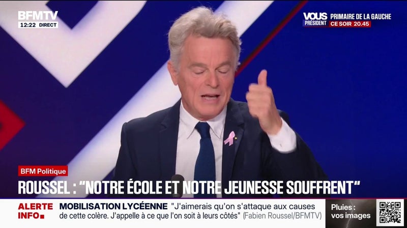 Colère des lycéens: Fabien Roussel, candidat PCF à la présidentielle, appelle les jeunes à remplir "des cahiers de doléances" et le gouvernement à "entendre"