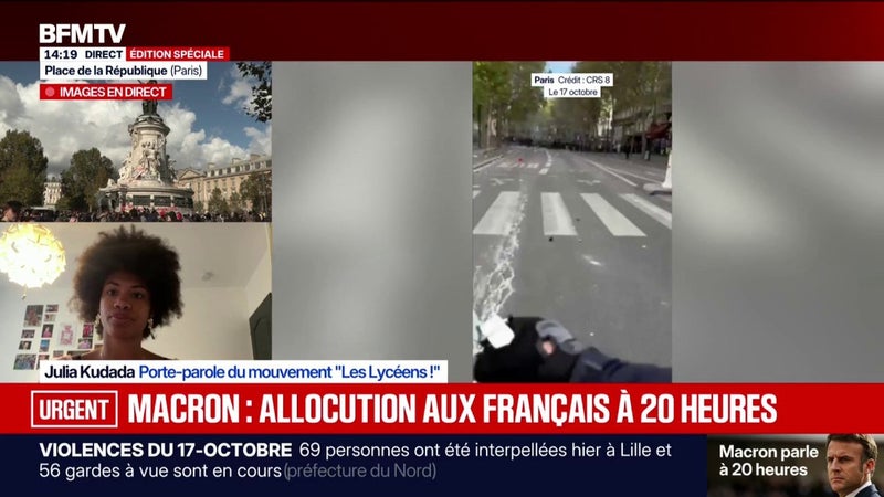 Allocution aux Français d'Emmanuel Macron à 20h: "On attend qu'il mette en place des mesures concrètes pour les lycéens", lance Julia Kudada, porte-parole du mouvement "Les Lycéens !"
