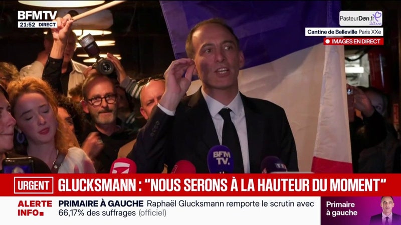 Victoire de Raphaël Glucksmann à la primaire sociale-démocrate: "À partir de maintenant, plus une seconde ne doit être perdue", déclare le candidat à la présidentielle devant ses partisans