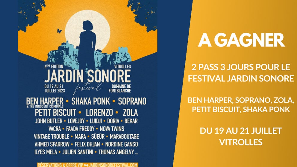 A gagner : 2 pass 3 jours pour le Festival Jardin Sonore (Ben Harper, Shaka Ponk…