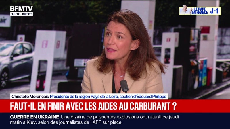 Carburants: "La politique du chèque, c'est la politique de l'échec", estime Christelle Morançais, présidente de la région Pays de la Loire, soutien d'Édouard Philippe