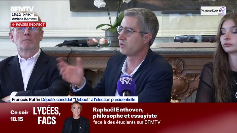 Mobilisation lycéenne: François Ruffin souhaite "l'abandon des poursuites, de Parcoursup et d'un budget qui prévoit de supprimer encore 1.588 postes d'enseignants"