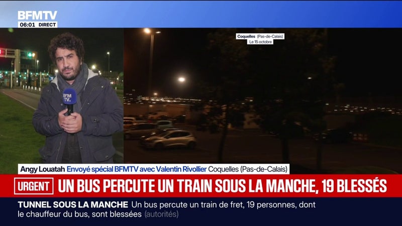 Un bus percute un train de fret à l'entrée du tunnel sous la Manche, au moins 19 personnes blessées