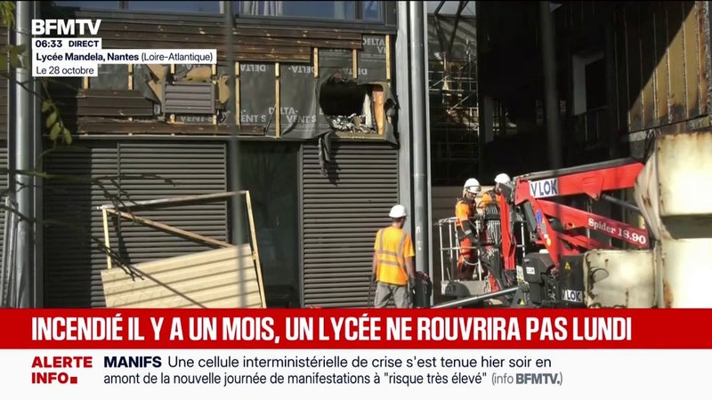 Incendié au début du mois, le lycée Nelson-Mandela à Nantes ne rouvrira que deux semaines après la rentrée