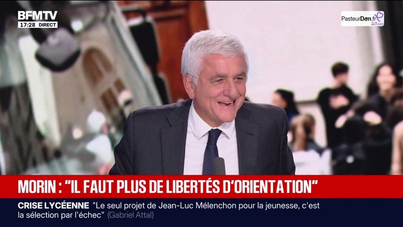 Arrivée de 3.000 professeurs remplaçants après la mobilisation des lycéens: "C'est le gag de l'année", lance Hervé Morin, président de la région Normandie, président du parti "Les Centristes"