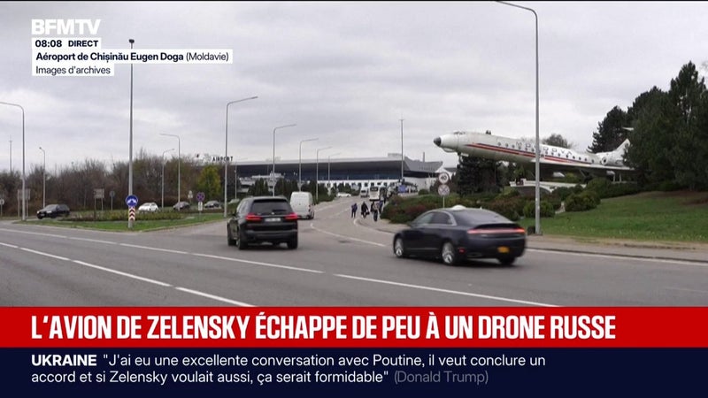 En route vers la Norvège, l'avion du président ukrainien Volodymyr Zelensky a failli être touché par un drone