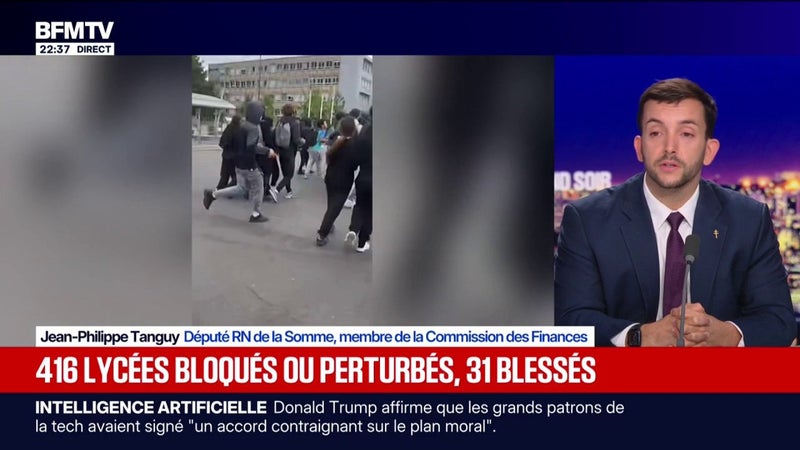 "Ce n'est pas un droit de ne pas aller à l'école", estime Jean-Philippe Tanguy, député RN de la Somme à propos du blocage des lycées