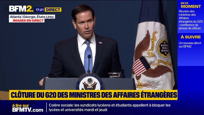 Réunion des ministres des Affaires étrangères du G20 : « Le régime iranien cible activement et ouvertement les navires commerciaux », assure le secrétaire d’État américain Marco Rubio