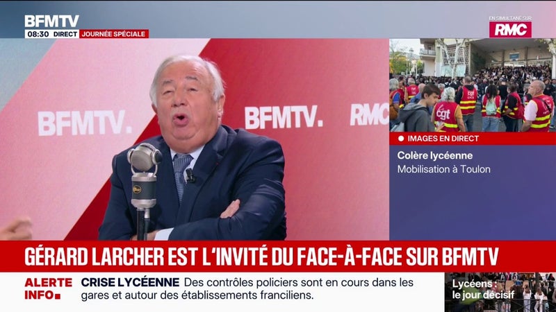 Colère des lycéens: "C'est une crise de transmission des savoirs", jauge Gérard Larcher, président LR du Sénat
