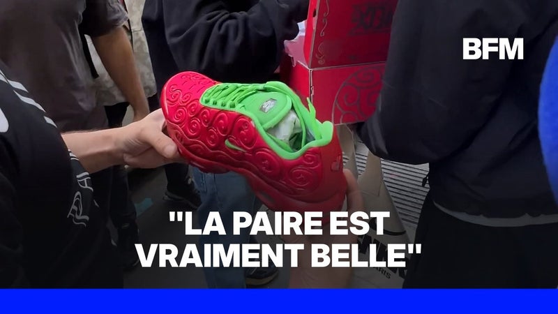 Des dizaines de personnes étaient réunies à Paris pour la sortie d’une paire de sneakers Nike en collaboration avec One Piece