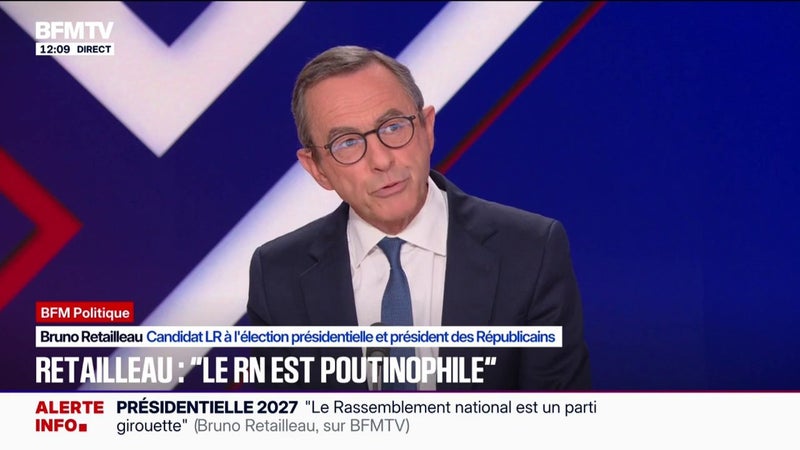 Présidentielle: "Marine Le Pen ne l’emportera pas, elle échouera", affirme Bruno Retailleau, candidat "Les Républicains" à l’élection présidentielle