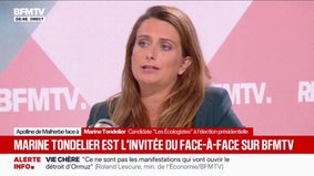 Écologie: Marine Tondelier, candidate Les Écologistes à l'élection présidentielle, ne veut pas demander "les mêmes efforts" à "des personnes qui n'ont ni les mêmes ressources, ni les mêmes alternatives, ni la même responsabilité dans le problème"