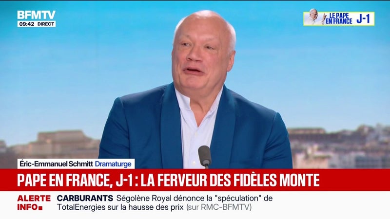 Visite du pape: "La France est un laboratoire du nouveau catholicisme", estime l'écrivain Éric-Emmanuel Schmitt