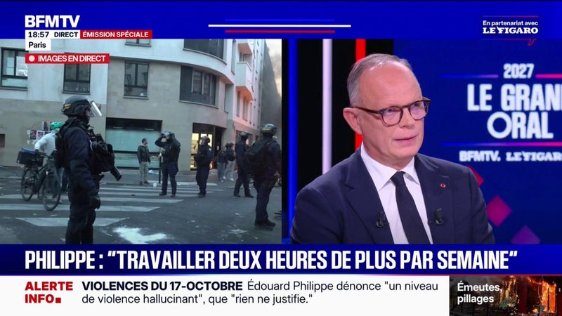 "Je lui dis bon courage": les mots d'Édouard Philippe, candidat Horizons à la présidentielle, à l'adresse de Raphaël Glucksmann, vainqueur de la primaire sociale-démocrate