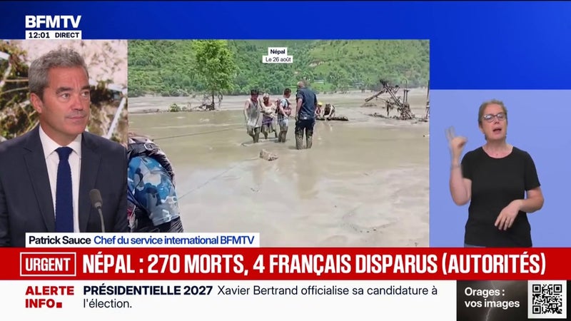 Crues au Népal et en Chine: au moins 270 morts et plus de 1.300 personnes disparues