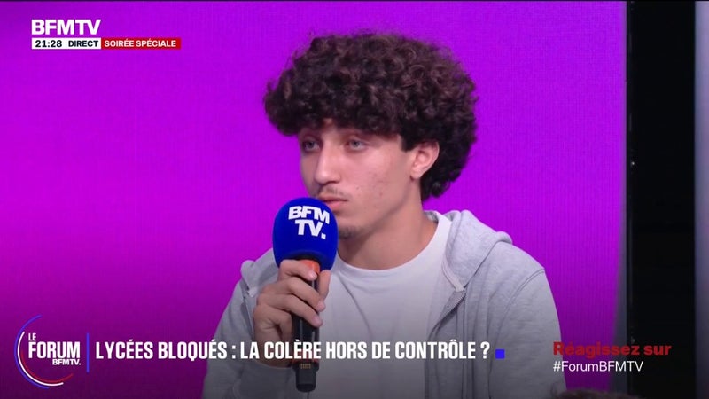 FORUM BFMTV - Lycées bloqués: "Notre parole ne semble pas importante pour le système de l'éducation nationale", explique Yousri Meftah, élève en première générale